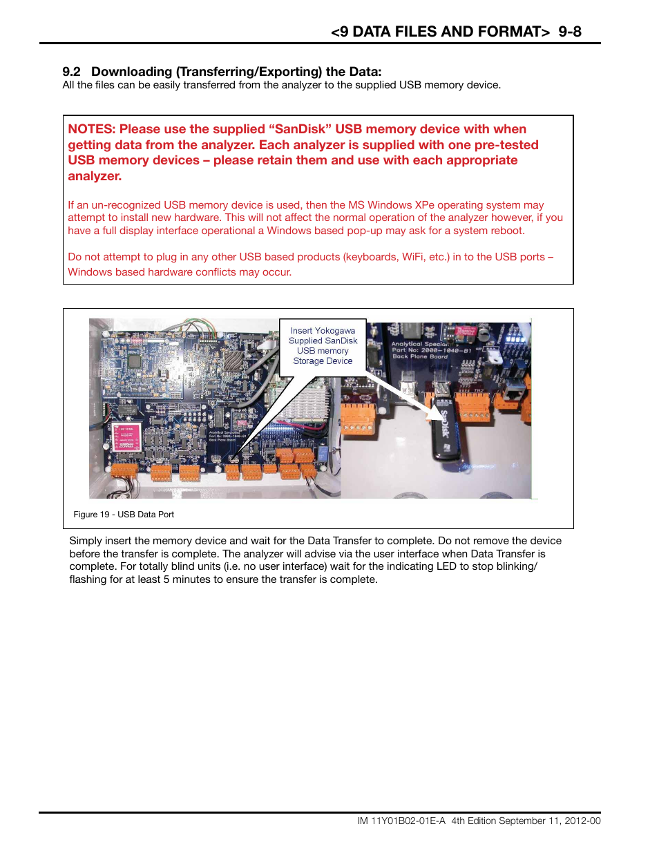 9 data files and format> 9-8 | Yokogawa Extractive Oxygen Gas Analyzer TDLS220 User Manual | Page 80 / 84