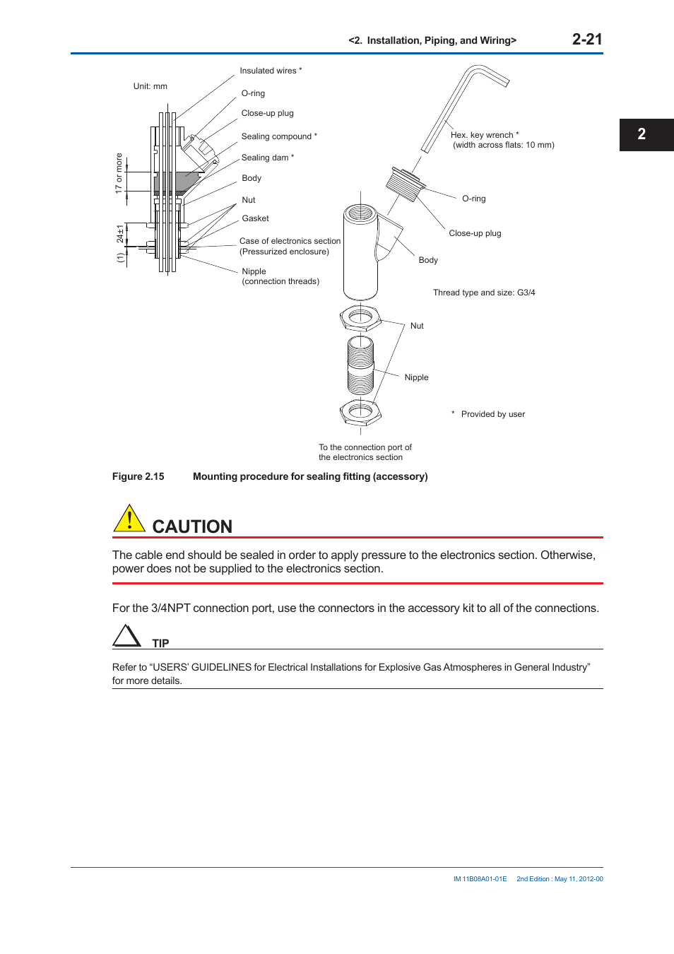 Caution | Yokogawa GC8000 Process Gas Chromatograph User Manual | Page 138 / 537