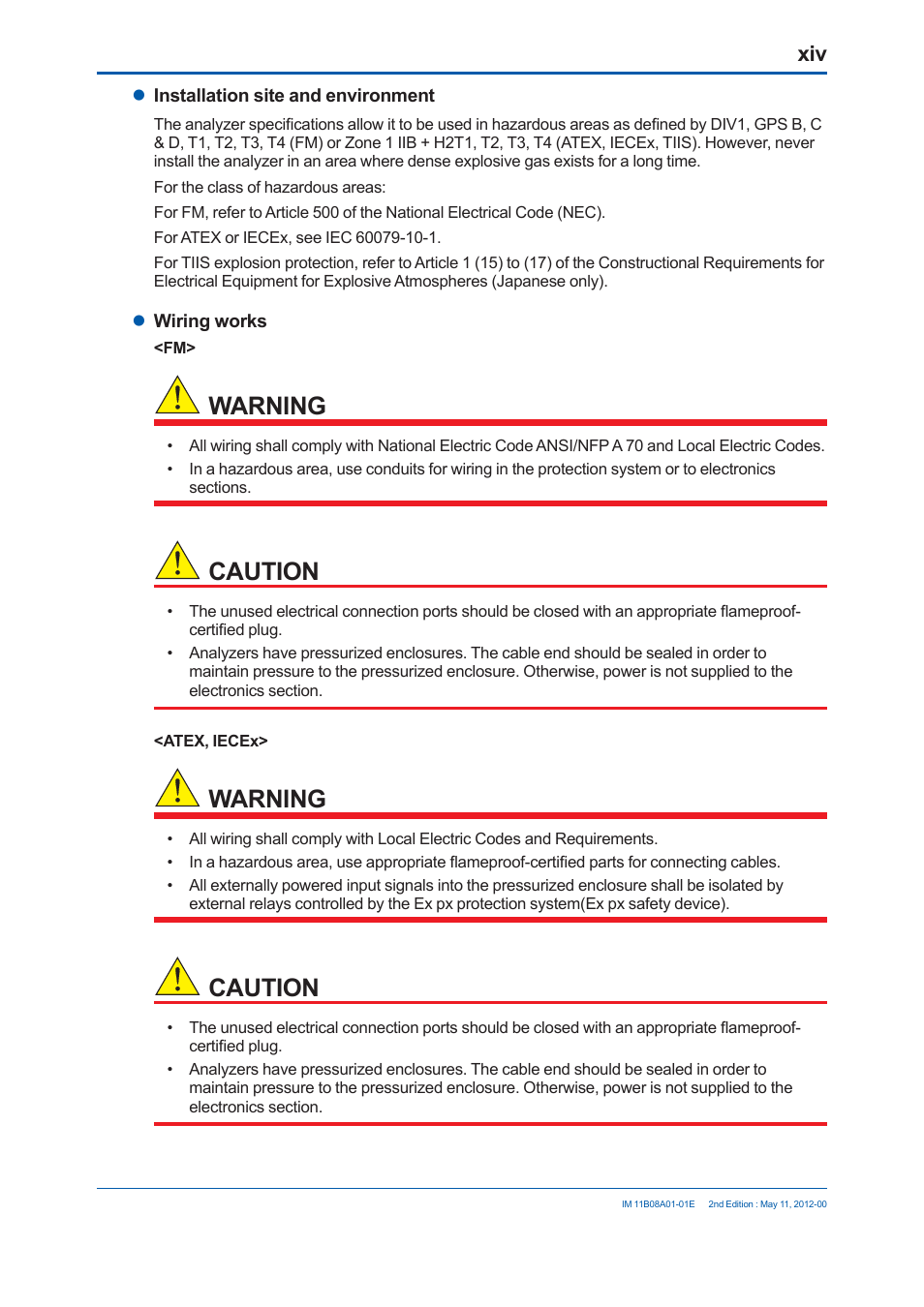 Warning, Caution | Yokogawa GC8000 Process Gas Chromatograph User Manual | Page 15 / 537