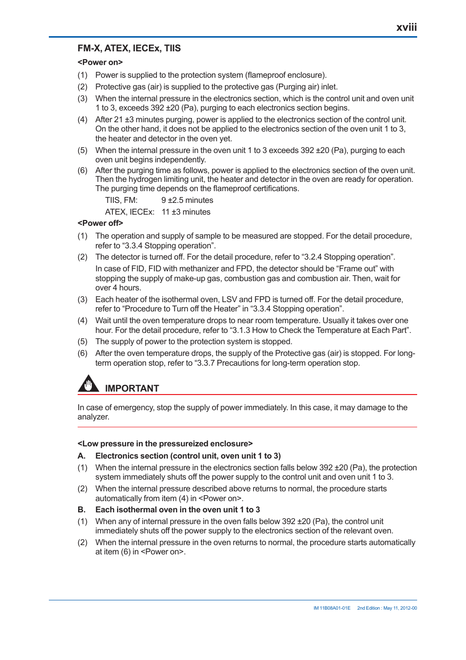 Xviii | Yokogawa GC8000 Process Gas Chromatograph User Manual | Page 19 / 537