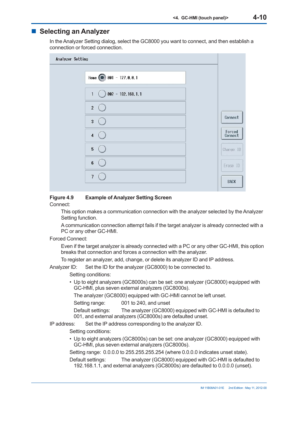 Selecting an analyzer | Yokogawa GC8000 Process Gas Chromatograph User Manual | Page 197 / 537