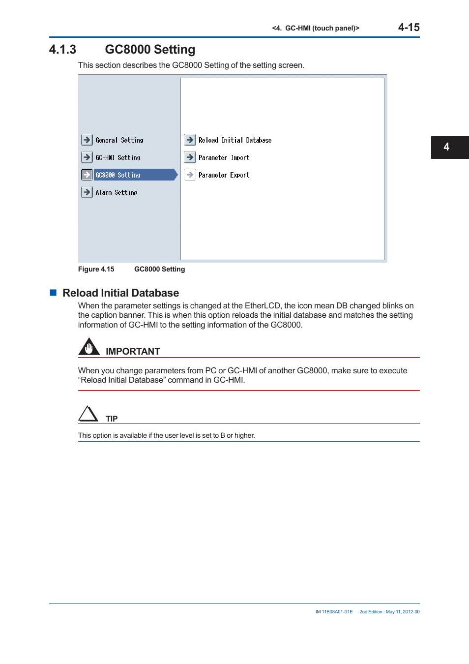Reload initial database | Yokogawa GC8000 Process Gas Chromatograph User Manual | Page 202 / 537