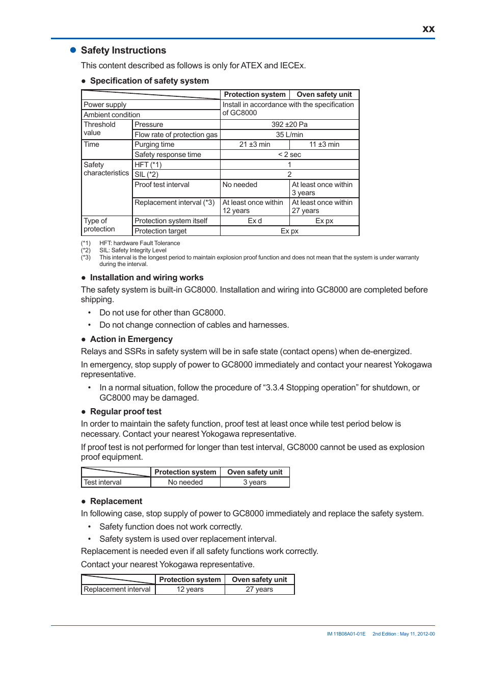 Safety instructions | Yokogawa GC8000 Process Gas Chromatograph User Manual | Page 21 / 537