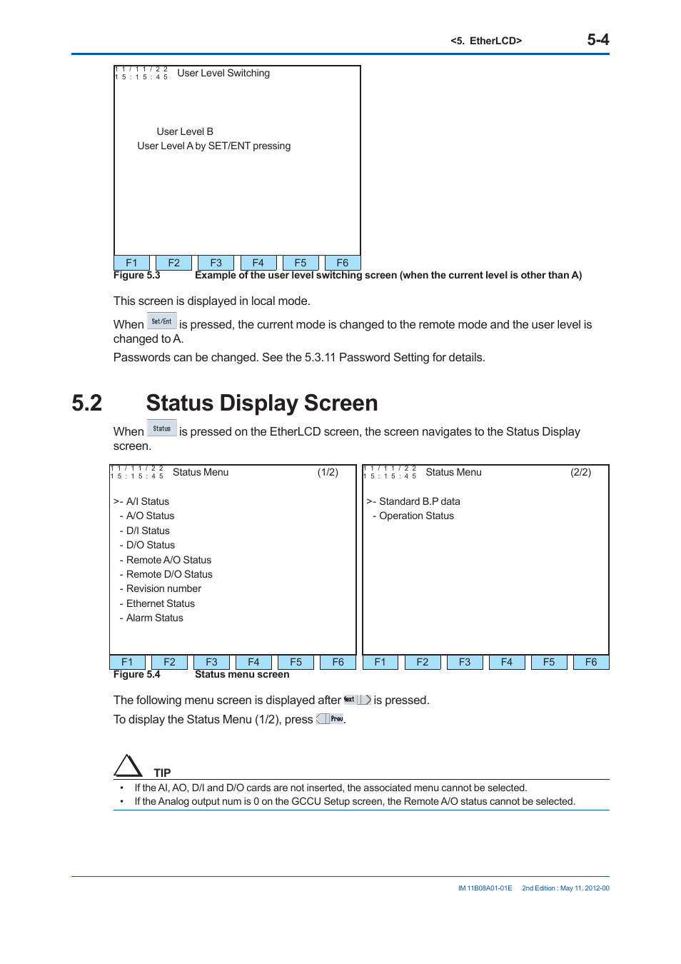 2 status display screen | Yokogawa GC8000 Process Gas Chromatograph User Manual | Page 255 / 537