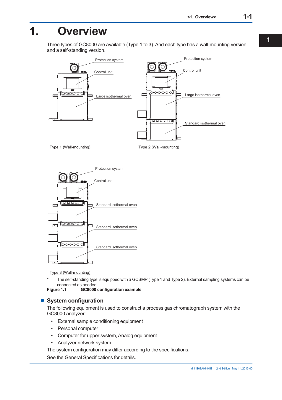 Overview, System confi guration | Yokogawa GC8000 Process Gas Chromatograph User Manual | Page 28 / 537
