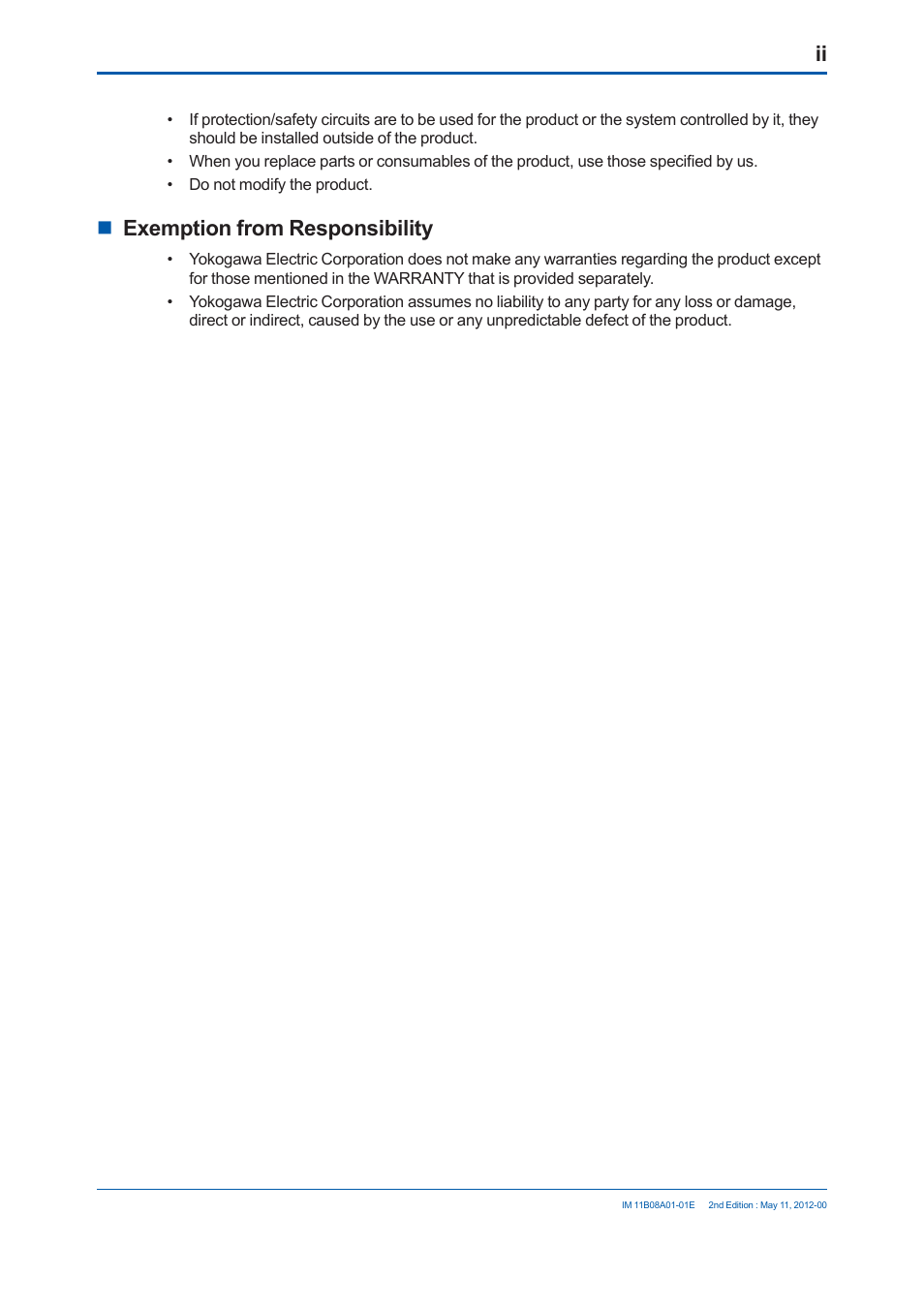 Exemption from responsibility | Yokogawa GC8000 Process Gas Chromatograph User Manual | Page 3 / 537