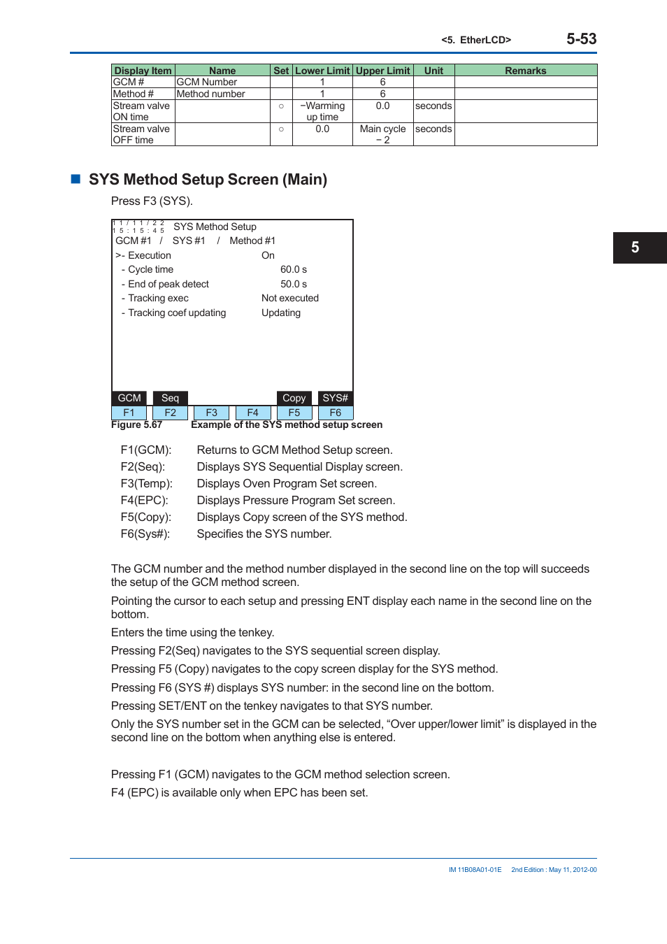 Sys method setup screen (main) | Yokogawa GC8000 Process Gas Chromatograph User Manual | Page 304 / 537