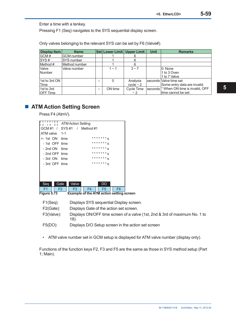 Atm action setting screen | Yokogawa GC8000 Process Gas Chromatograph User Manual | Page 310 / 537