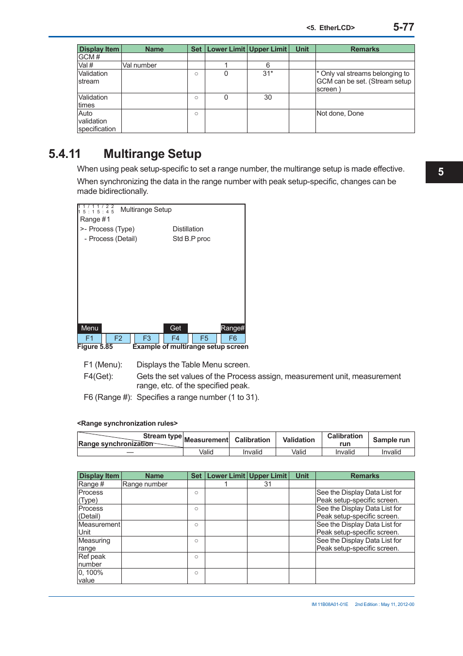 11 multirange setup | Yokogawa GC8000 Process Gas Chromatograph User Manual | Page 328 / 537