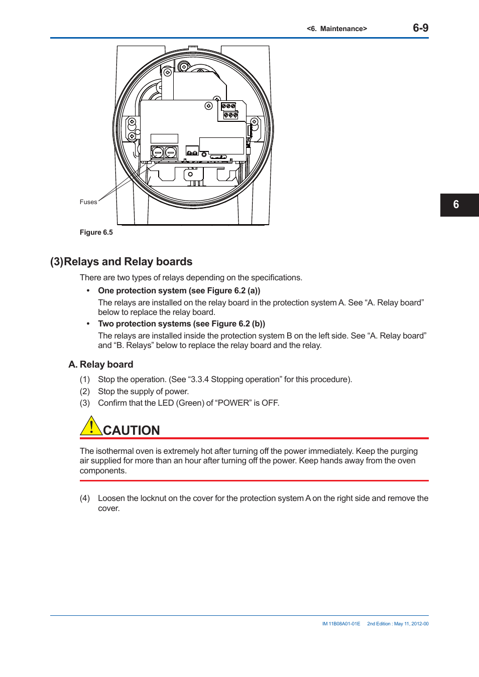 Caution, 3) relays and relay boards | Yokogawa GC8000 Process Gas Chromatograph User Manual | Page 362 / 537