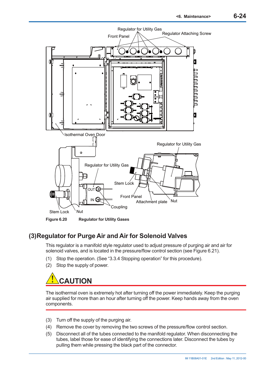 Caution | Yokogawa GC8000 Process Gas Chromatograph User Manual | Page 377 / 537