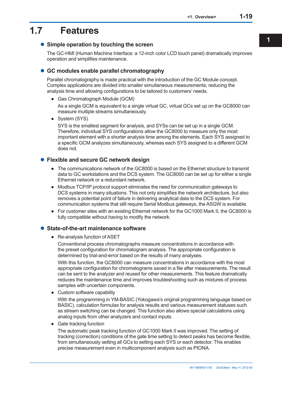 7 features | Yokogawa GC8000 Process Gas Chromatograph User Manual | Page 46 / 537