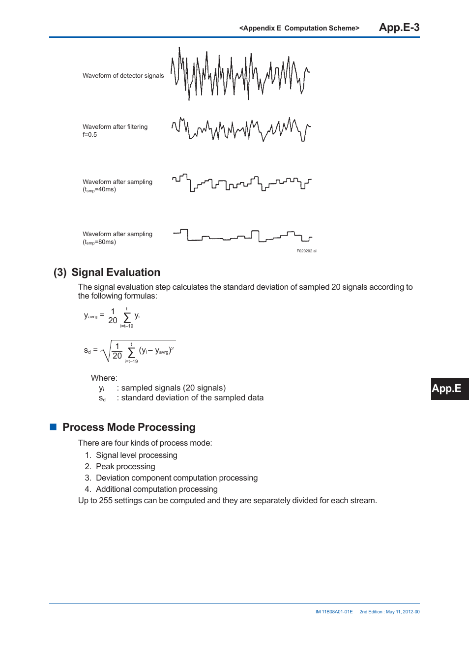 App.e-3, 3) signal evaluation, Process mode processing | App.e | Yokogawa GC8000 Process Gas Chromatograph User Manual | Page 476 / 537