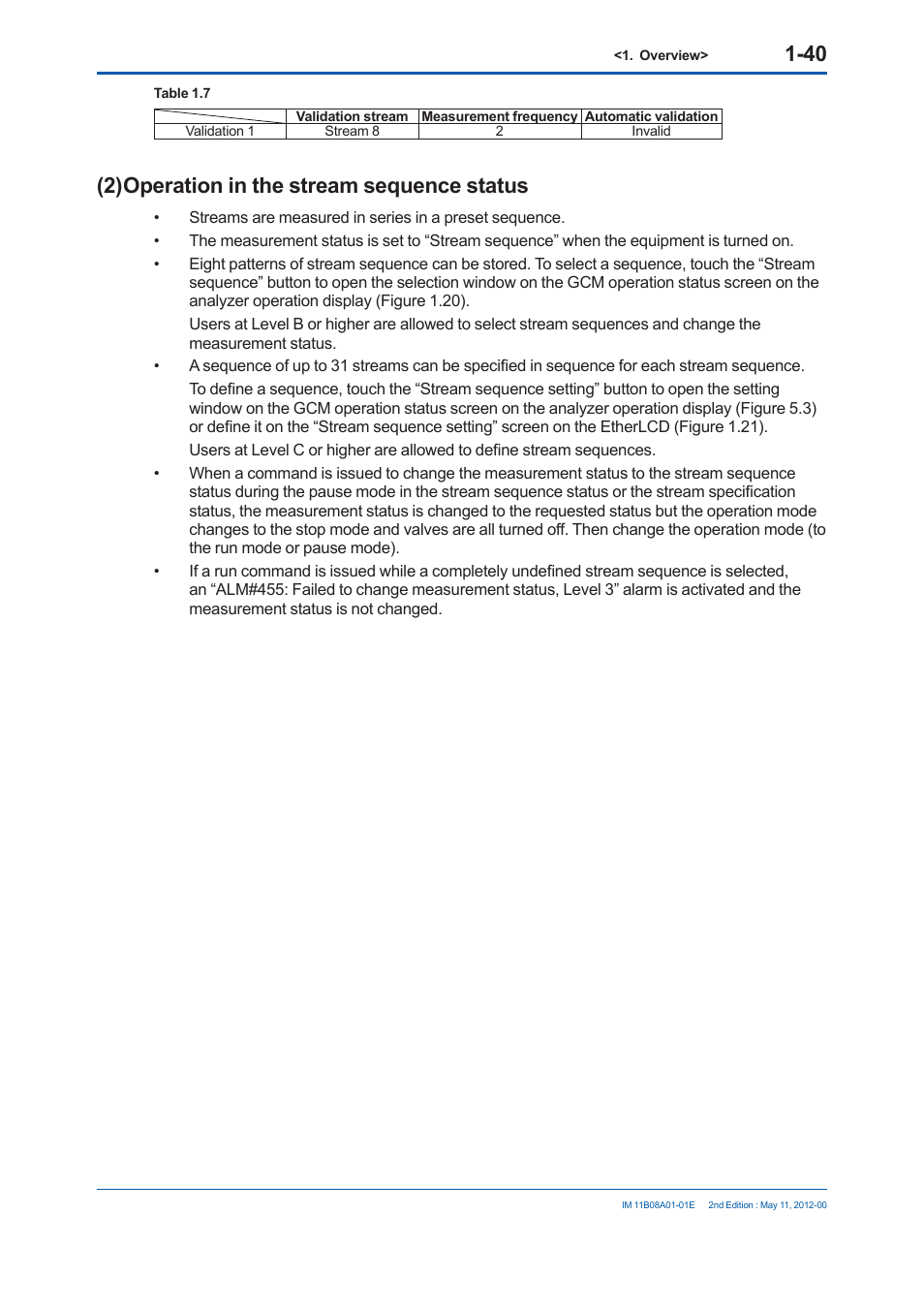 2) operation in the stream sequence status | Yokogawa GC8000 Process Gas Chromatograph User Manual | Page 67 / 537