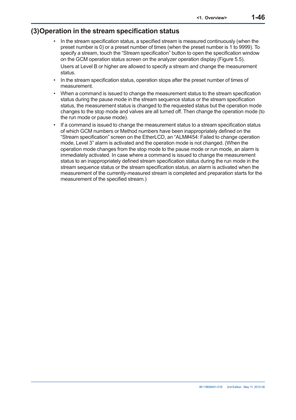 3) operation in the stream specifi cation status | Yokogawa GC8000 Process Gas Chromatograph User Manual | Page 73 / 537