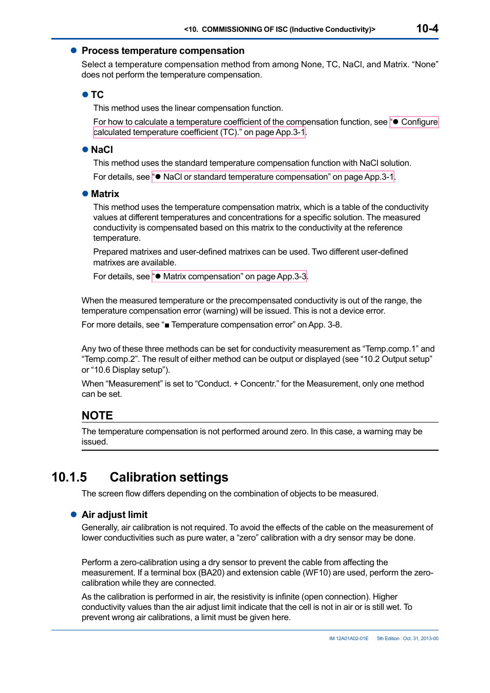 5 calibration settings, Calibration settings -4 | Yokogawa 2-Wire Dual Channel Transmitter/Analyzer FLXA21 User Manual | Page 127 / 246