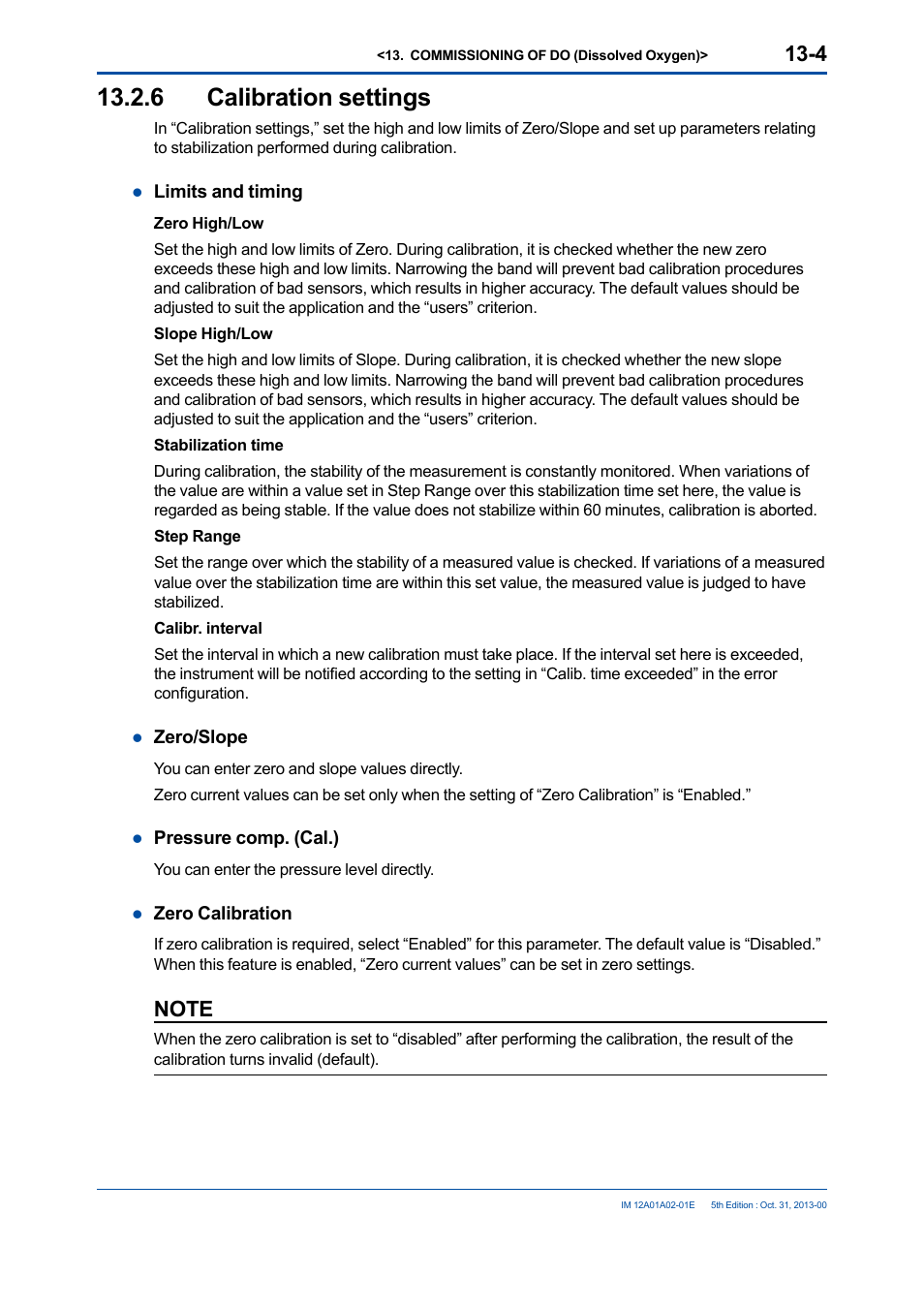 6 calibration settings, Calibration settings -4 | Yokogawa 2-Wire Dual Channel Transmitter/Analyzer FLXA21 User Manual | Page 155 / 246