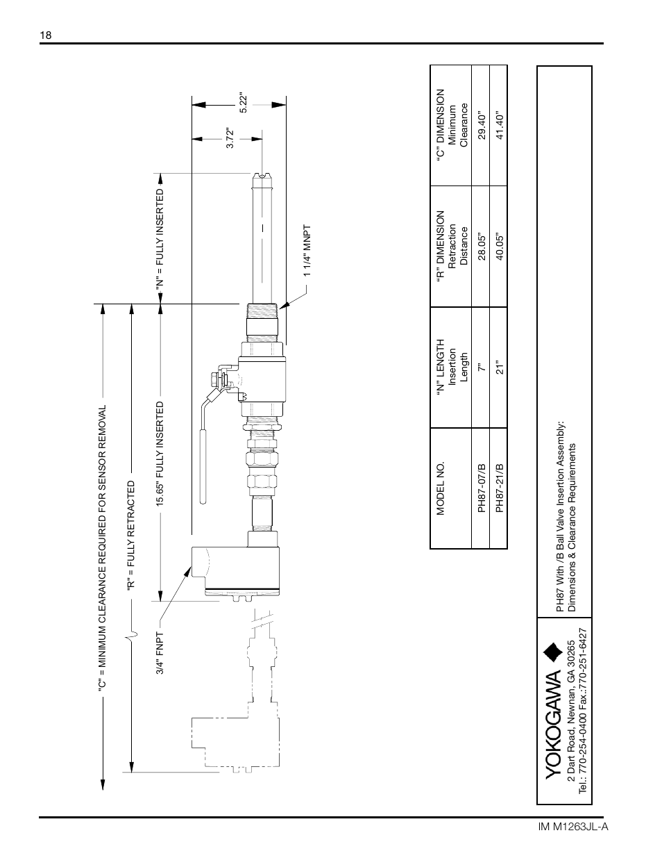 P2254 | Yokogawa pH/ORP Retractable PH97 User Manual | Page 18 / 20