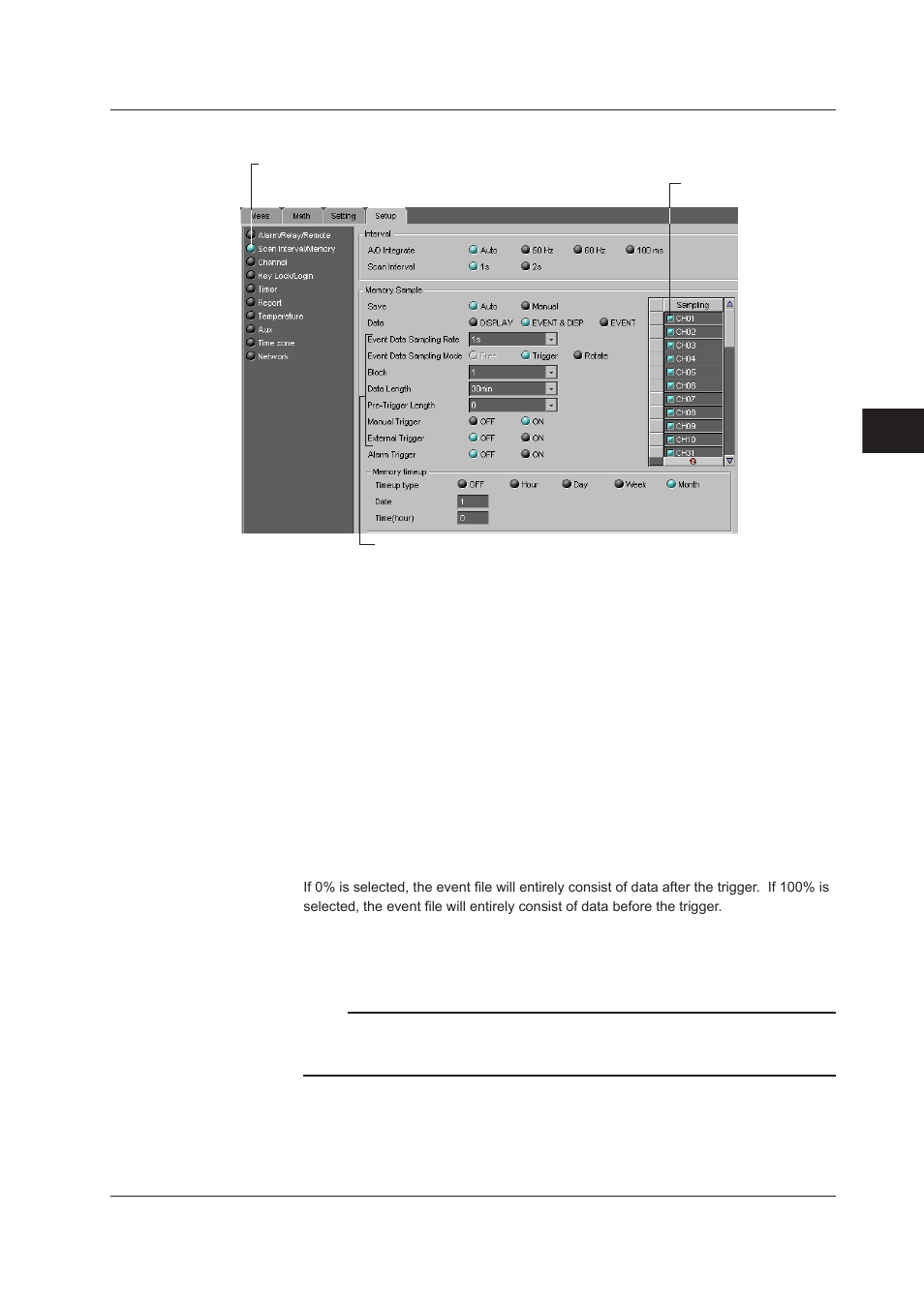 Scan interval/memory, Scan interval/memory -17 | Yokogawa DAQWORX User Manual | Page 113 / 336