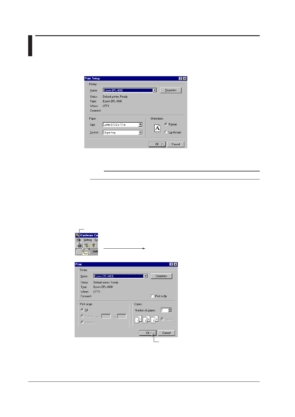 10 printing the setup data, 10 printing the setup data -30, 10 prntng the setup data | Settng the prnter, Prnt prevew, Prntng | Yokogawa DAQWORX User Manual | Page 126 / 336