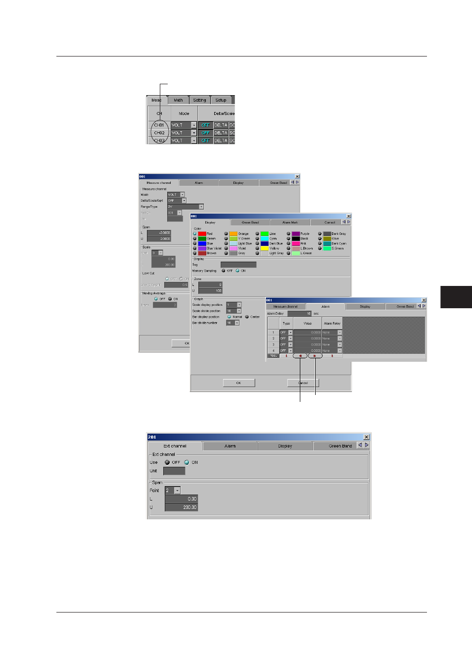 Setting one channel at a time, Setting one channel at a time -11 | Yokogawa DAQWORX User Manual | Page 207 / 336
