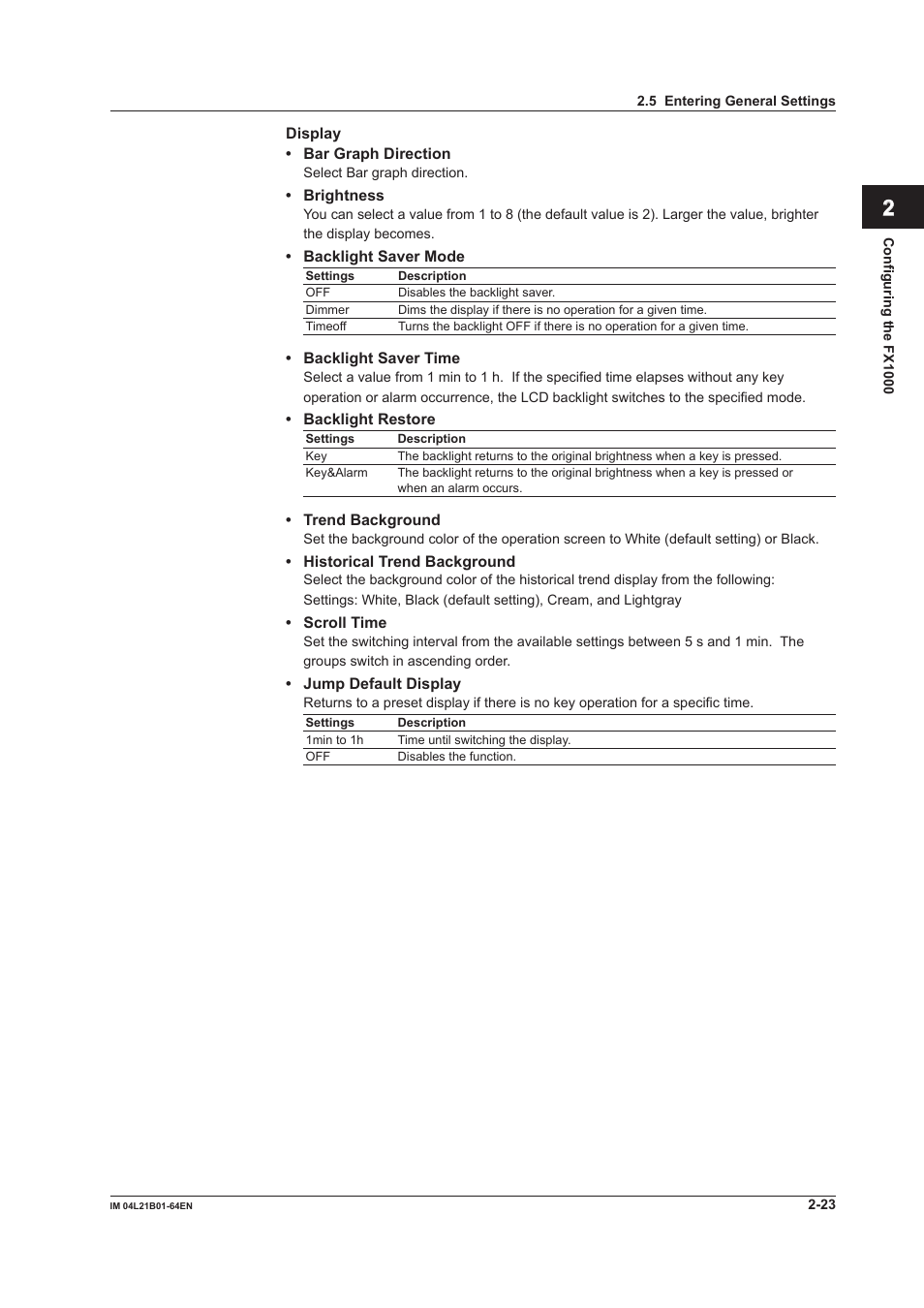 Index | Yokogawa Value Series FX1000 User Manual | Page 36 / 95