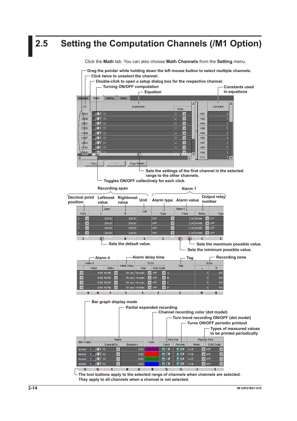 5 setting the computation channels (/m1 option) | Yokogawa µR20000 User Manual | Page 27 / 65