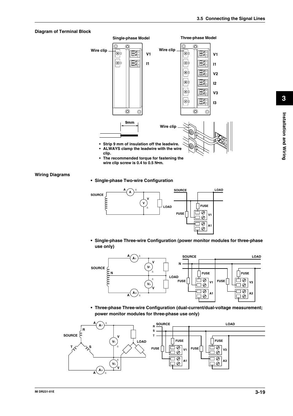 Installation and wiring, Diagram of terminal block, 5 connecting the signal lines | Yokogawa DR240 User Manual | Page 60 / 255