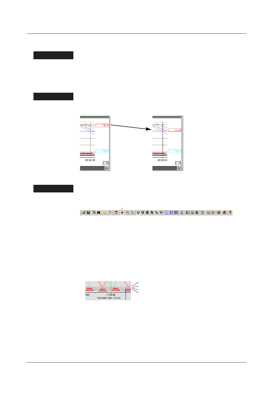 Adjusting the brightness, Moving the trip line, Showing/hiding alarms | Yokogawa DAQWORX User Manual | Page 97 / 125