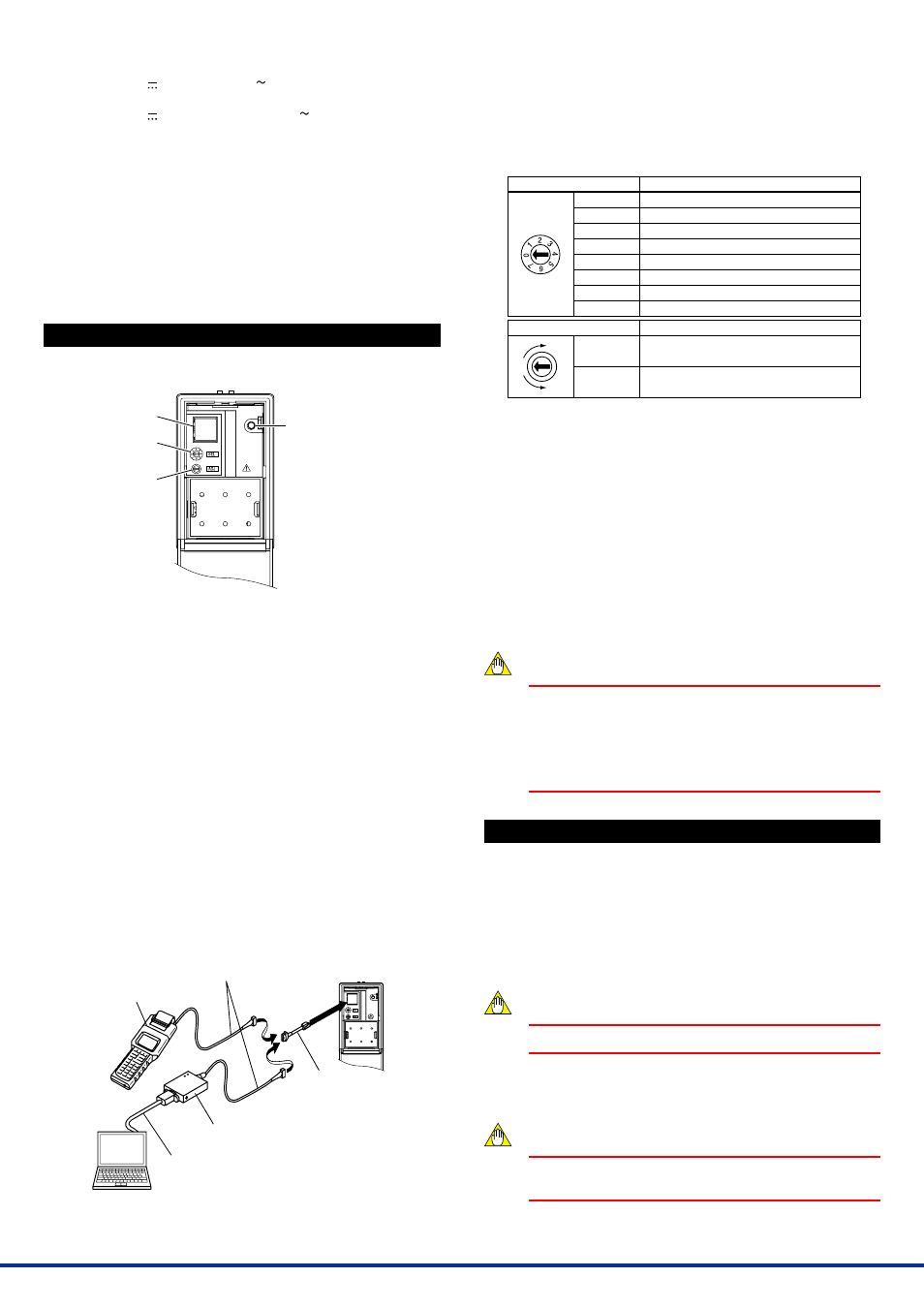 Description of front panel, Setting parameters, Power supply and isolation | 1 operation indicating lamp, 2 connector for communication, 3 selection switch and adjustment switch | Yokogawa JUXTA MXD User Manual | Page 3 / 6