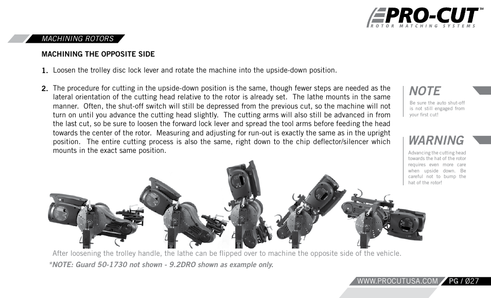 Warning | Pro-Cut PFM 9.0 User Manual | Page 27 / 52
