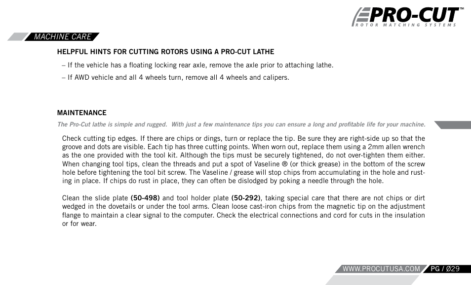 Pro-Cut PFM 9.0 User Manual | Page 29 / 52