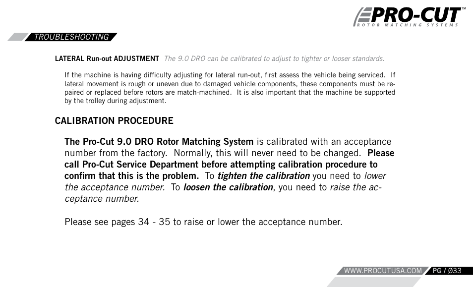 Pro-Cut PFM 9.0 User Manual | Page 33 / 52