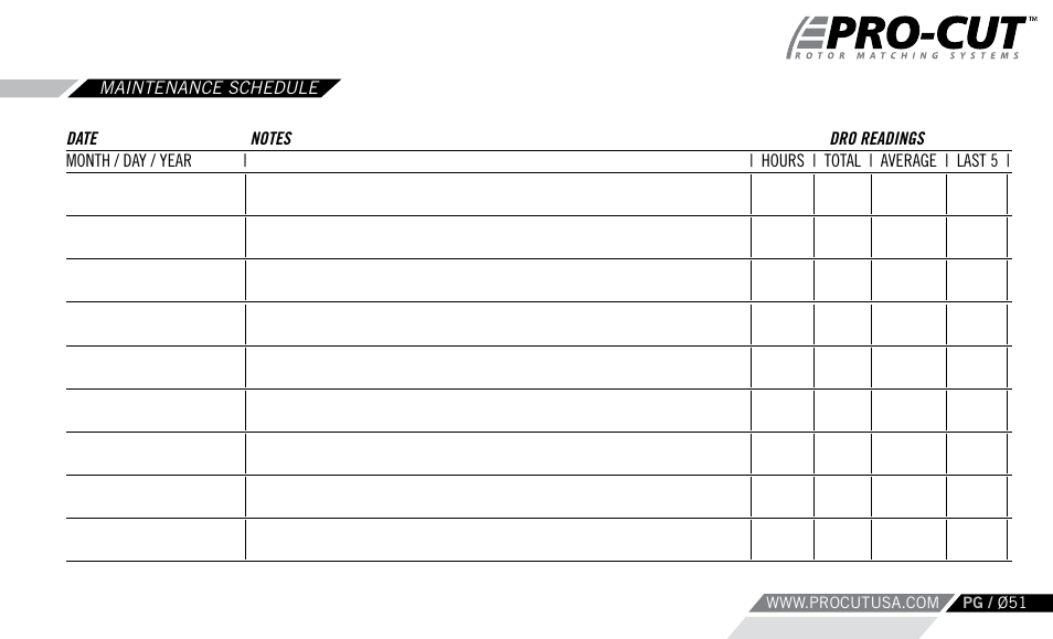 Pro-Cut PFM 9.0 User Manual | Page 51 / 52