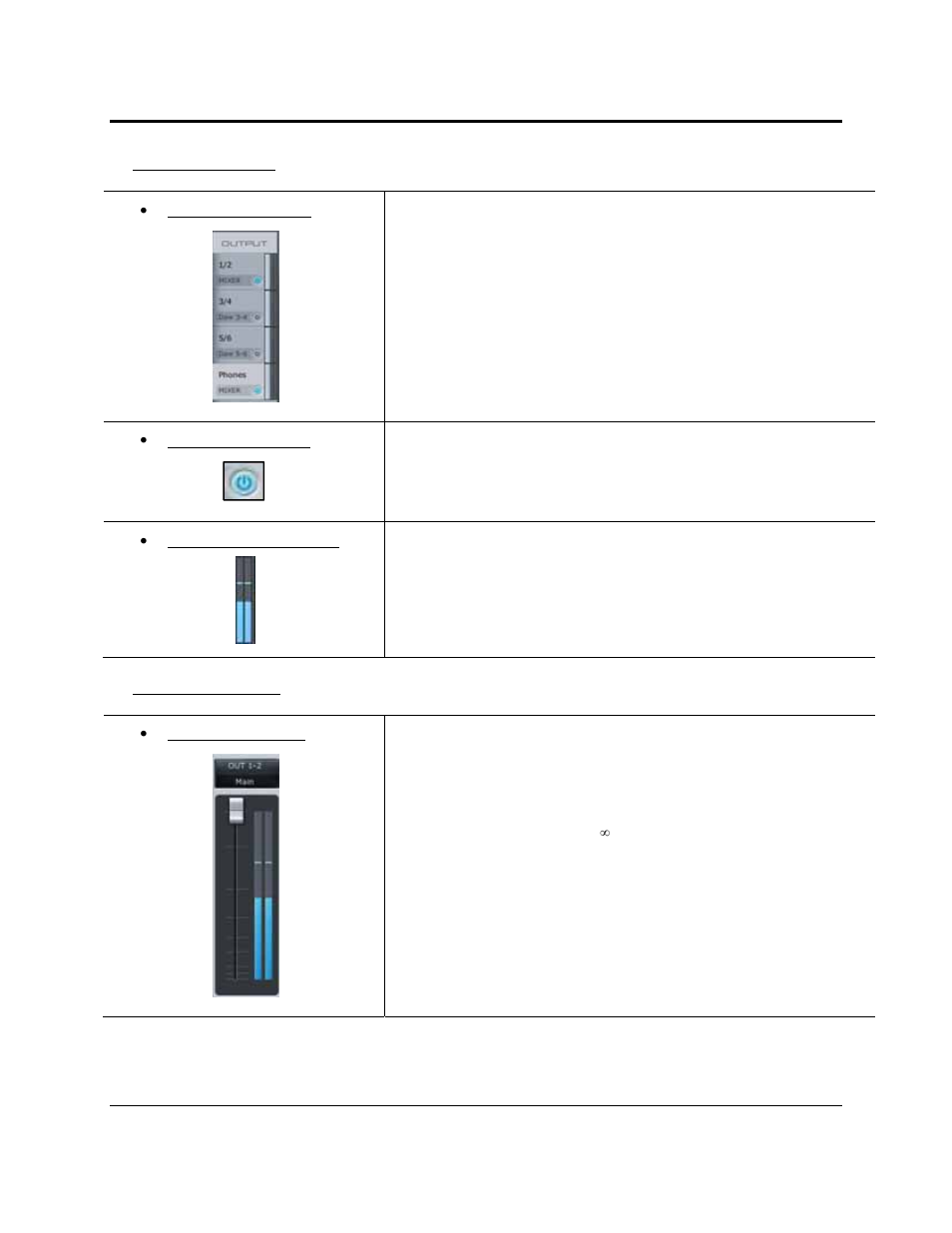 Controls and connections, Output select buttons, Mixer on / off button | Post fader output meters, Master output fader | PreSonus FireStudio Tube User Manual | Page 28 / 39