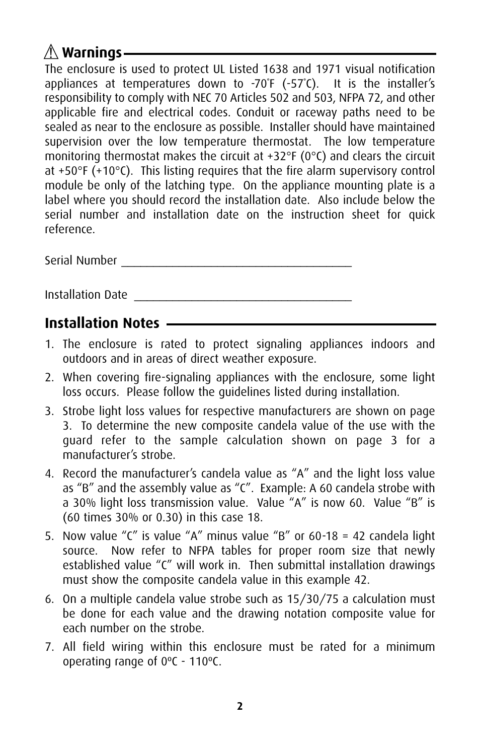 Warnings | STI 1229HTR240 User Manual | Page 2 / 8