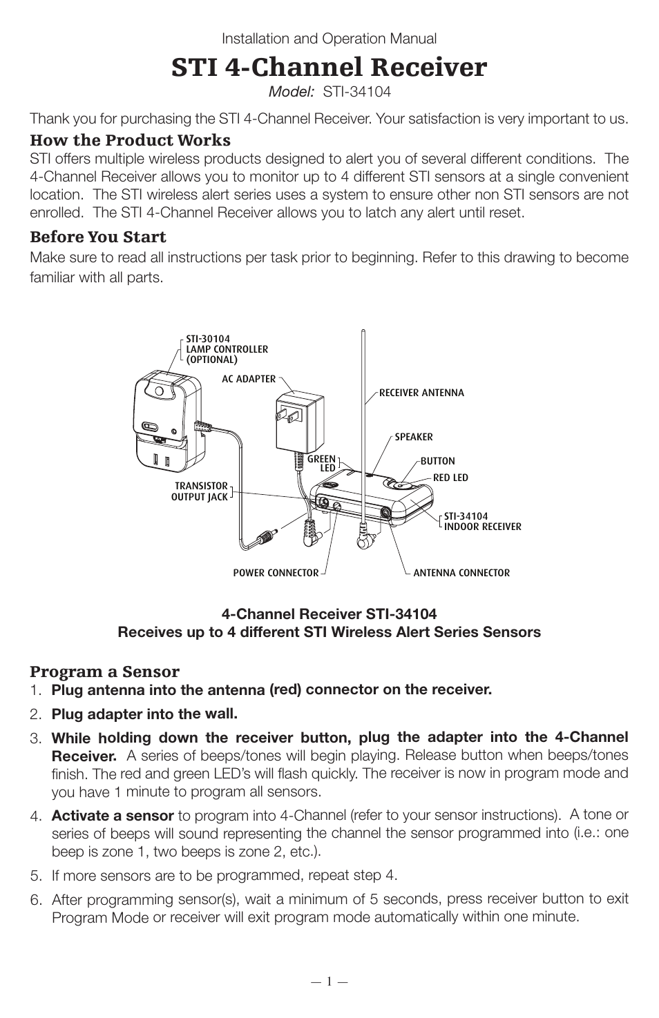 STI 34409 User Manual | 4 pages