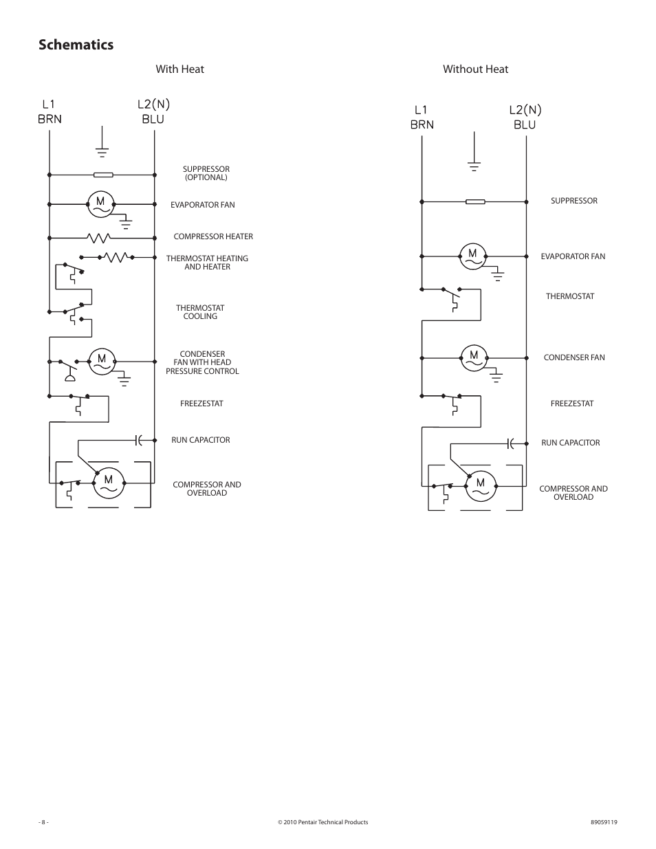 Schematics, With heat without heat | STI 18729 User Manual | Page 8 / 16