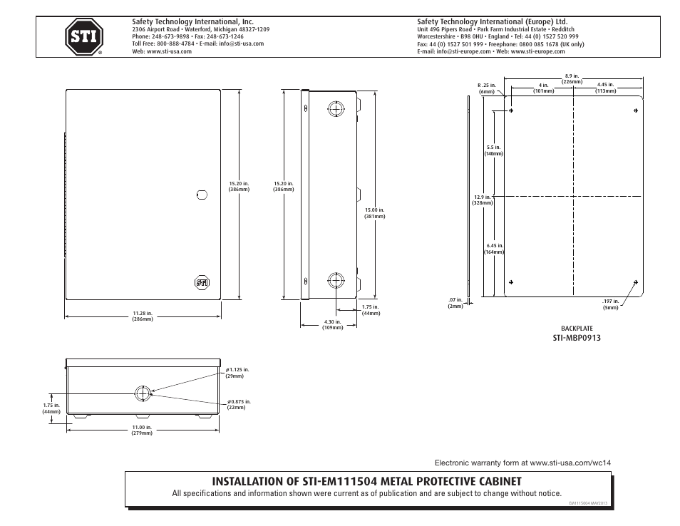 STI EM111504 User Manual | 1 page