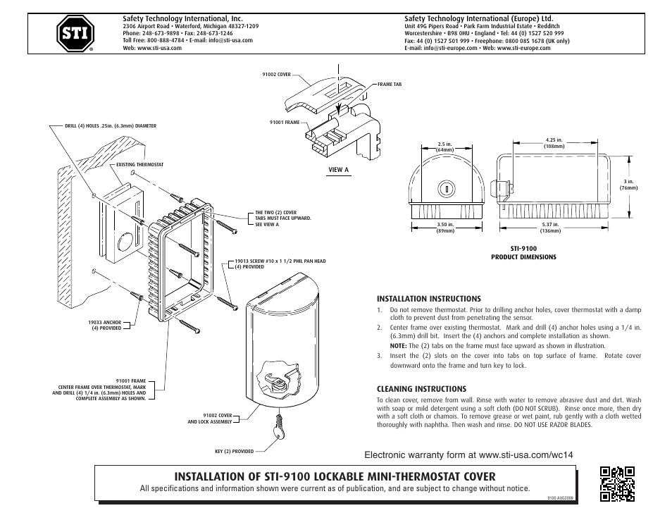 STI 9100 User Manual | 1 page