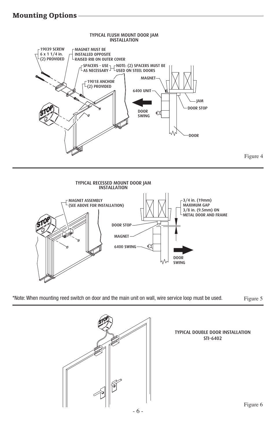 Mounting options, Sti 6402 | STI 6402WIR User Manual | Page 6 / 8