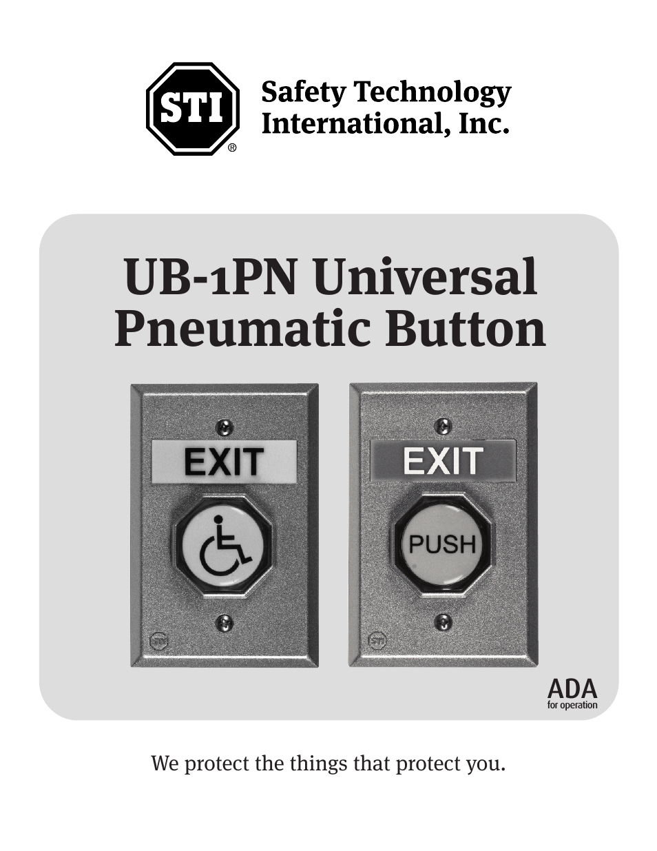 STI UB-1PN User Manual | 8 pages