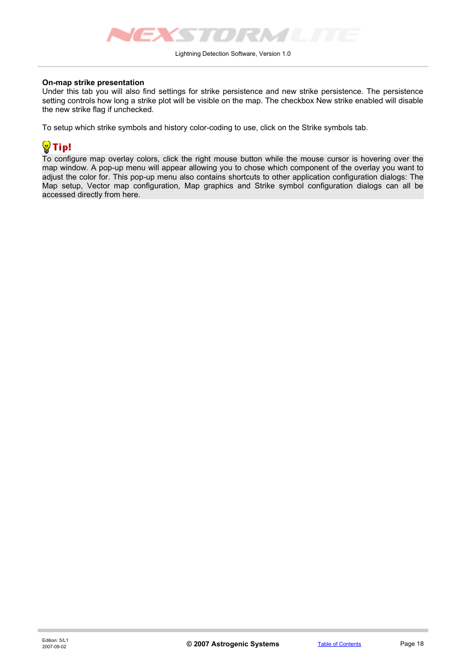 On-map strike presentation, Data graphics tab | Boltek NexStorm Lite User Manual | Page 18 / 52