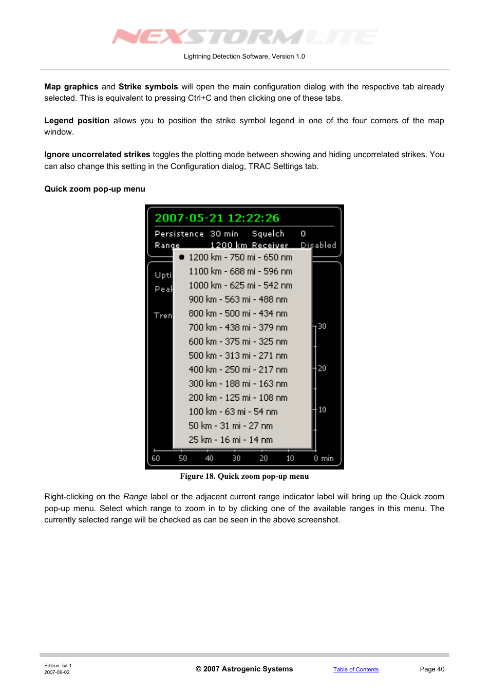 Quick zoom pop-up menu | Boltek NexStorm Lite User Manual | Page 40 / 52