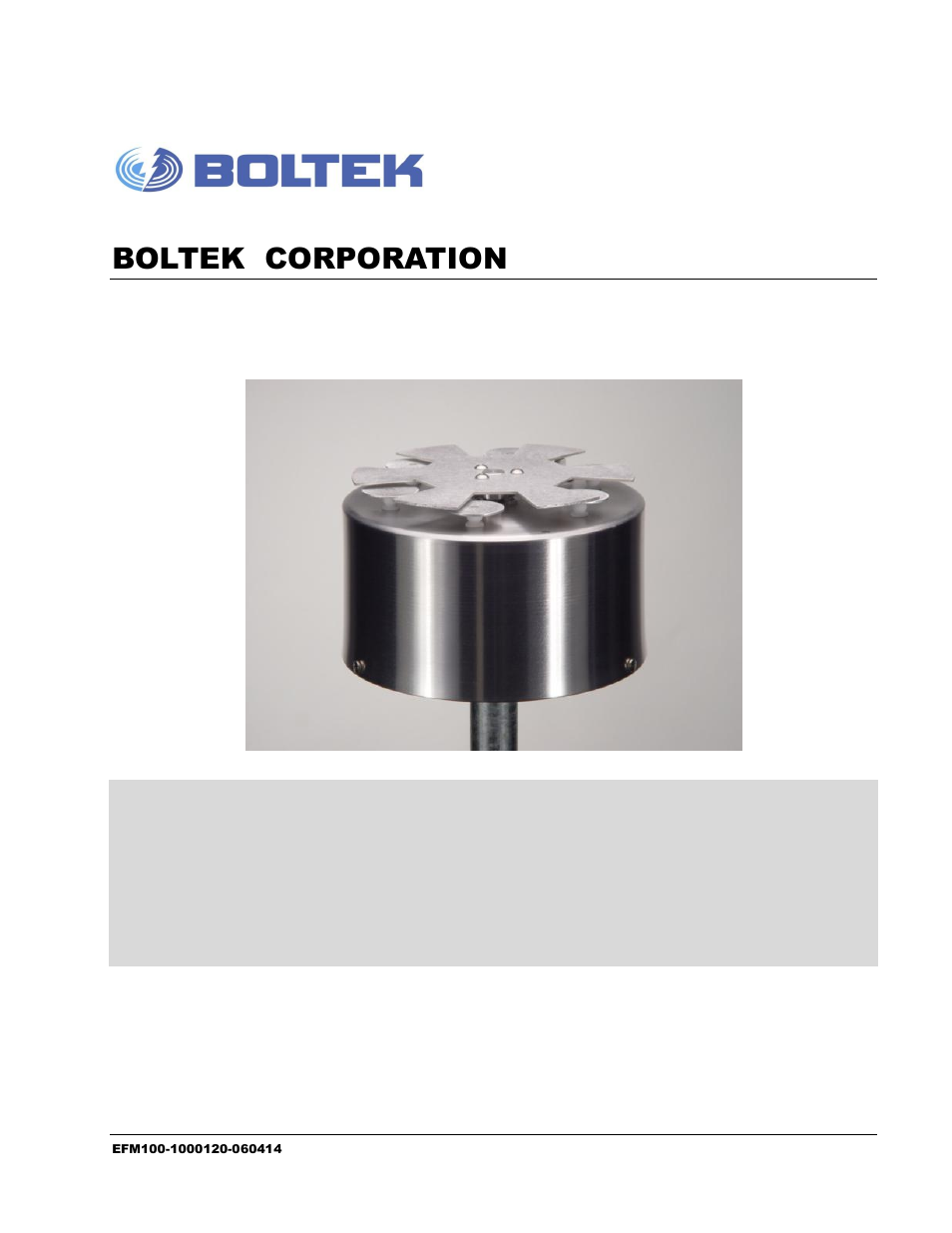 Boltek EFM-100 v.1 User Manual | 52 pages