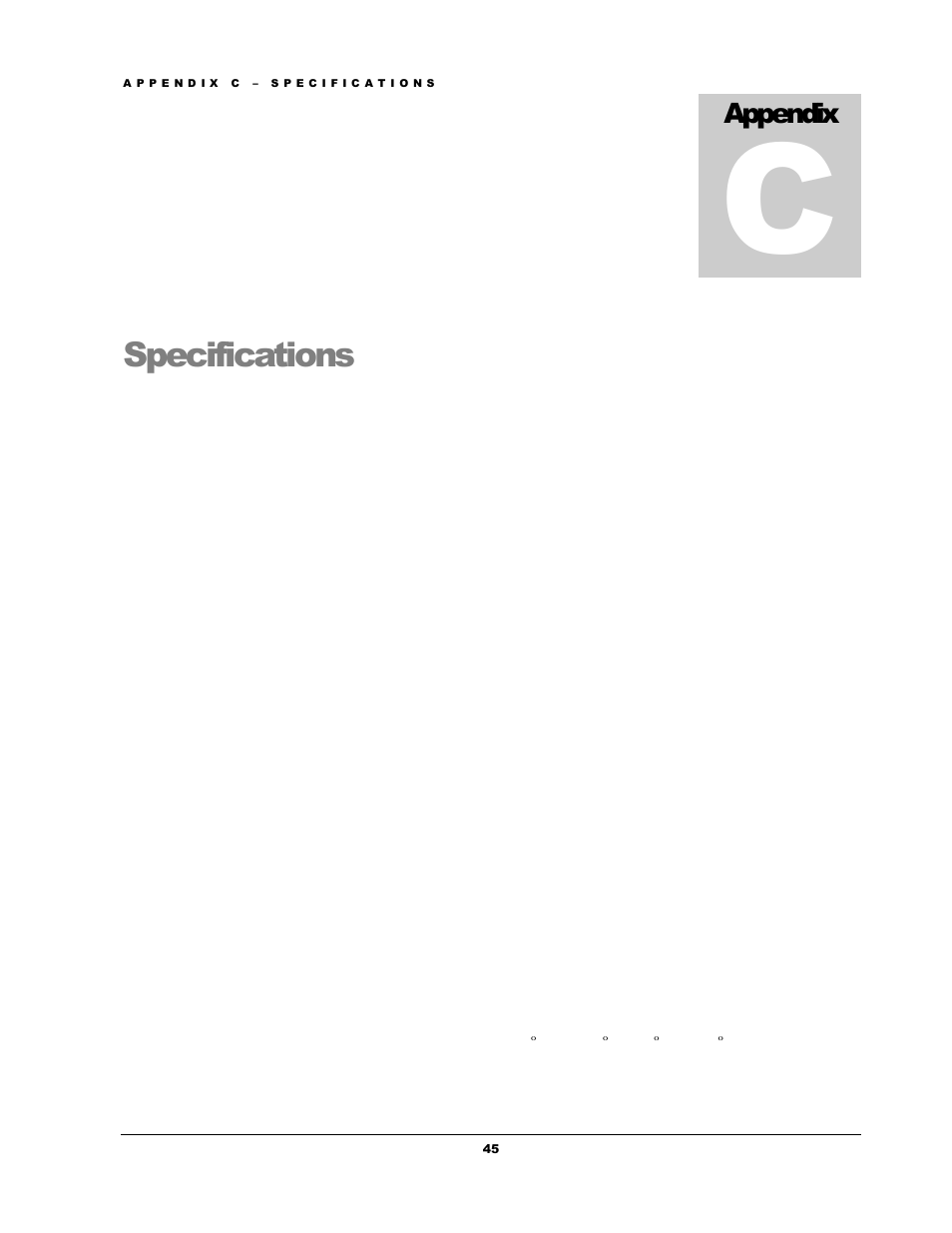 Specifications, Appendix | Boltek EFM-100 v.1 User Manual | Page 51 / 52