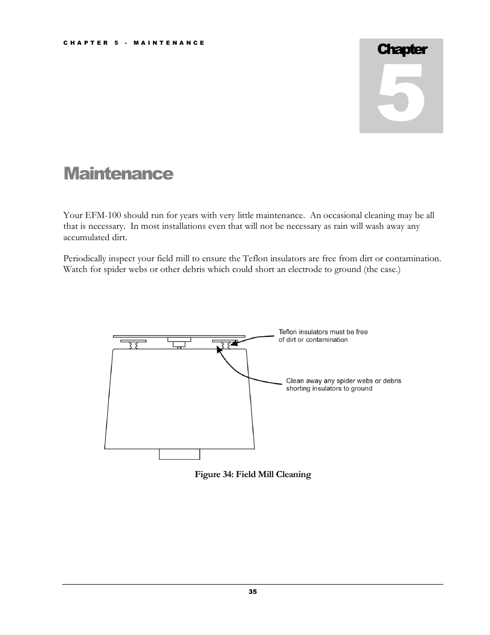 Maintenance, Figure 34: field mill cleaning | Boltek EFM-100 v.2 User Manual | Page 41 / 48