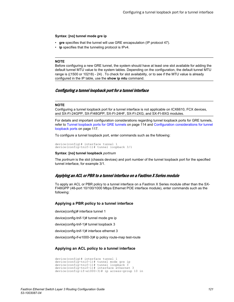Brocade FastIron Ethernet Switch Layer 3 Routing Configuration Guide User Manual | Page 121 / 672