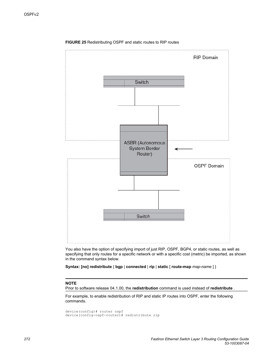 Brocade FastIron Ethernet Switch Layer 3 Routing Configuration Guide User Manual | Page 272 / 672