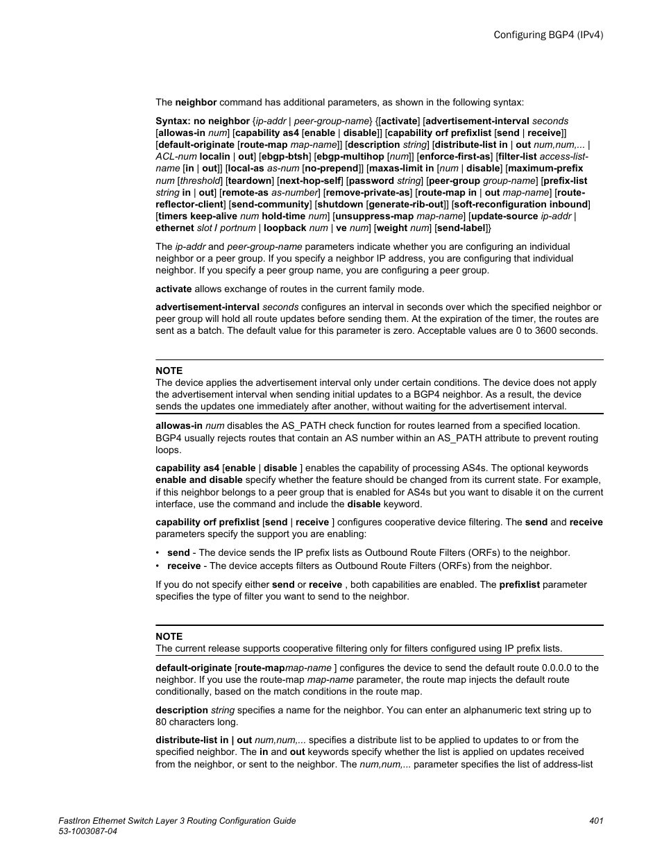 Brocade FastIron Ethernet Switch Layer 3 Routing Configuration Guide User Manual | Page 401 / 672